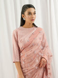 3 Piece Net Saree- Embroidered (Pret)
